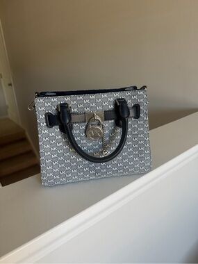 MICHAEL KORS Denim MK Signature Top Handle Bag